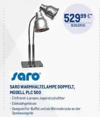 METRO Saro warmhaltelampe doppelt, modell plc 500 Angebot