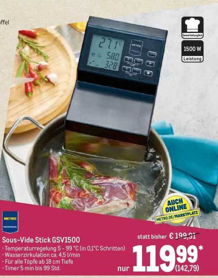 Metro professional sousvide stick gsv1500 Angebot bei METRO