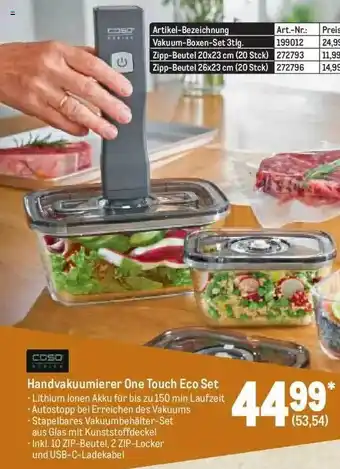 METRO Caso handvakuumierer one touch eco set Angebot