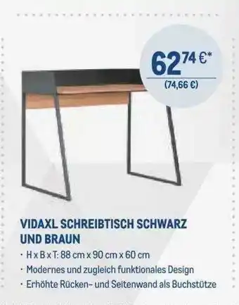 METRO Vidaxl schreibtisch schwarz und braun Angebot