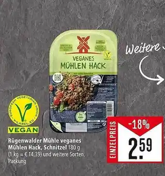 Marktkauf Vegan rügenwalder mühle veganes mühlen hack, schnitzel Angebot