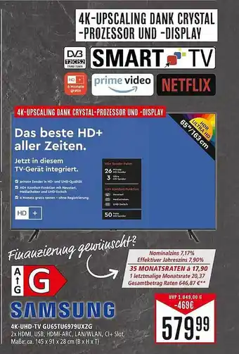 Marktkauf Samsung 4k-uhd-tv gu65tu6979uxzg Angebot