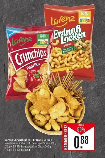 Marktkauf Lorenz crunchips oder erdnuss-locken Angebot