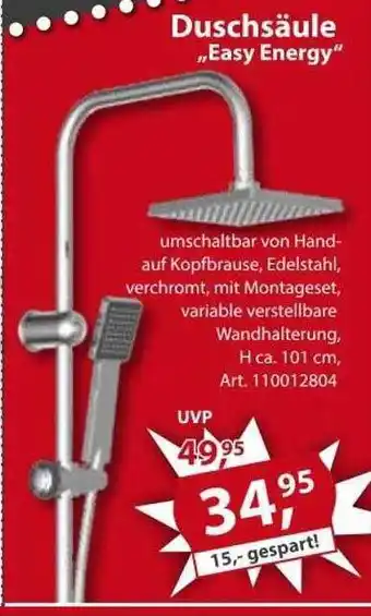 Sonderpreis Baumarkt Duschsäule „easy energy“ Angebot