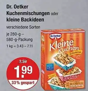 V Markt Dr oetker kuchenmischungen oder kleine backideen Angebot