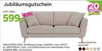 Mömax Jubiläumsgutschein zweisitzer-sofa Angebot