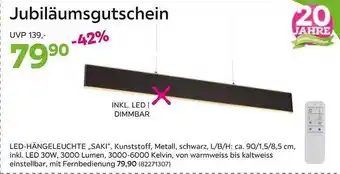 Mömax Jubiläumsgutschein led-hängeleuchte „saki“ Angebot