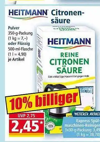 Norma Heitmann citronensäure Angebot