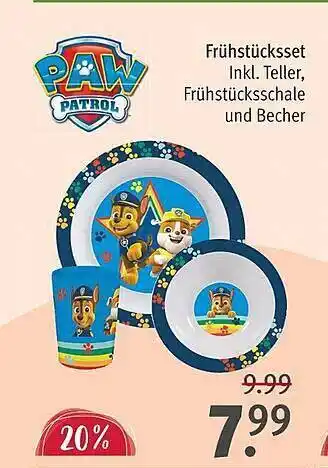 Rossmann Frühstücksset paw patrol Angebot