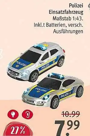 Rossmann Polizei einsatzfahrzeug Angebot