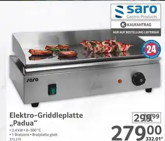 Selgros Saro elektro-griddleplatte padua Angebot