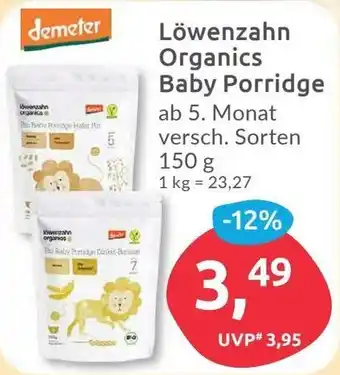 Budni Demeter Löwenzahn Organics Baby Porridge 150 g Angebot