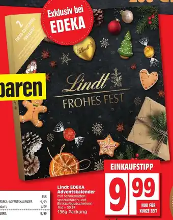 Edeka Lindt Edeka Adventskalender 196g Packung Angebot