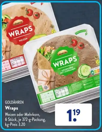 Aldi Süd Goldähren Wraps 372 g Packung Angebot