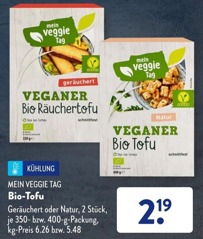 Mein Veggie Tag Bio Tofu 350400 g Packung Angebot bei Aldi Süd