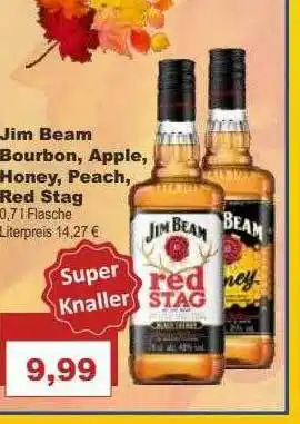 Bilgro Jim beam bourbon, apple, honey, peach, red stag Angebot