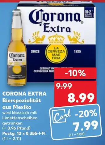 Kaufland Corona Extra Bierspezialität aus Mexiko 12x0,355 L-Fl. Angebot