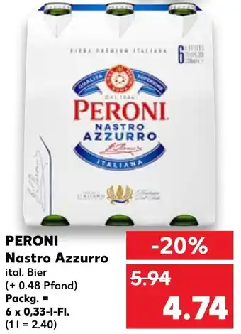 Kaufland Peroni Nastro Azzurro 6x0,33 L -Fl. Angebot