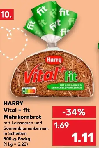 Kaufland Harry Vital+Fit Mehrkornbrot 500 g Packg. Angebot