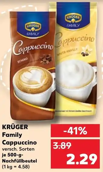 Kaufland Krüger Family Cappuccino 500 g Angebot