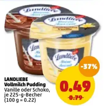 PENNY Landliebe Vollmilch Pudding 225g Becher Angebot