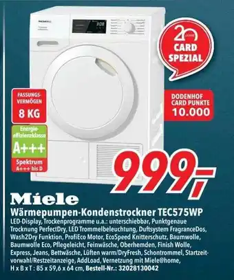 dodenhof Miele wärmepumpen-kondenstrockner tec575wp Angebot