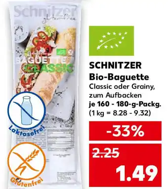 Kaufland Schnitzer Bio Baguette 160-180 g Packg. Angebot