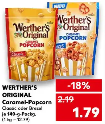 Kaufland Werther's Original Caramel Popcorn Classic oder Brezel 140 g Packg. Angebot