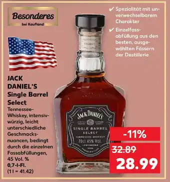 Kaufland Jack Daniel's Single Barrel Select 0,7 L-Fl. Angebot