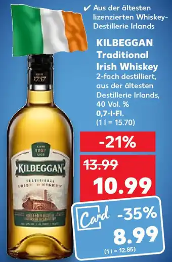 Kaufland Kilbeggan Traditional Irish Whiskey 0,7 L-Fl. Angebot