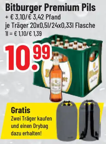 trinkgut Bitburger Premium Pils 20x0,5L/24x0,33L Flasche Angebot