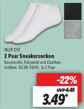 Lidl Nur Die 2 Paar Sneakersocken Angebot