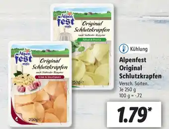 Lidl Alpenfest Original Schlutzkrapfen 250g Angebot