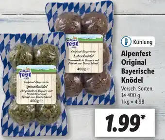 Lidl Alpenfest Original Bayerische Knödel 400g Angebot