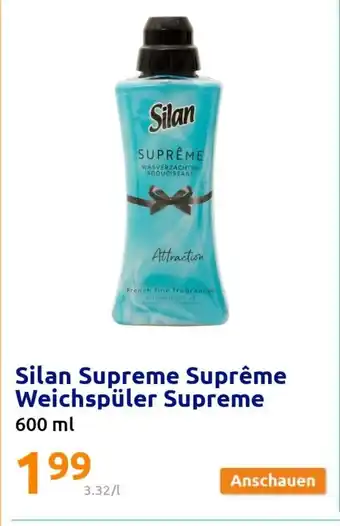 Action Silan Supreme Supreme Weichspuler Supreme 600ml Angebot