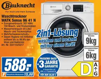 expert Techno Land Bauknecht Waschtrockner WATK Sense 96 41 N Angebot