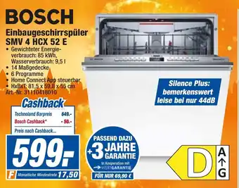 expert Techno Land Bosch Einbaugeschirrspüler SMV 4 HCX 52 E Angebot