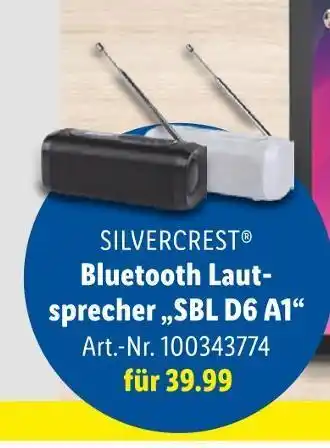 Lidl Silvercrest bluetooth lautsprecher „sbl d6 a1“ Angebot