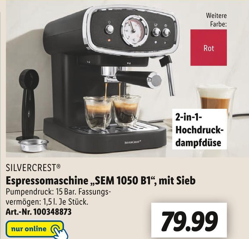 Silvercrest espressomaschine Angebot bei Lidl