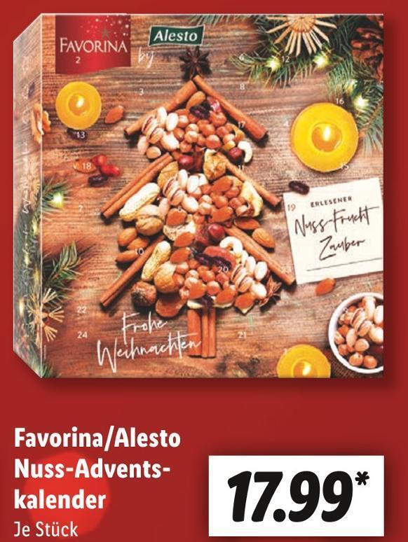 Favorina/alesto nuss adventskalender Angebot bei Lidl