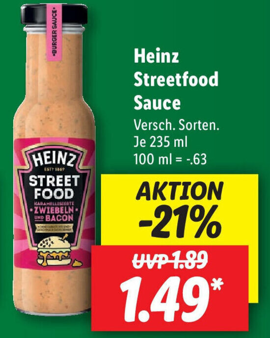 Heinz Street Food Sauce 235ml Angebot bei Lidl