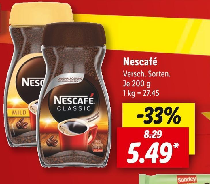 Nescafé löslicher kaffee Angebot bei Lidl