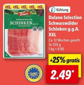 Lidl Dulano selection schwarzwälder schinken g.g.a. xxl Angebot