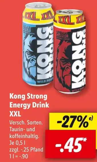 Lidl Kong strong energy drink Angebot