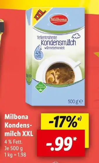 Lidl Milbona kondensmilch xxl Angebot