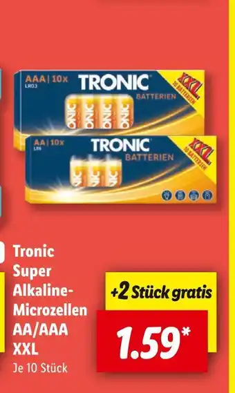 Lidl Tronic super alkaline-microzellen aa/aaa xxl Angebot