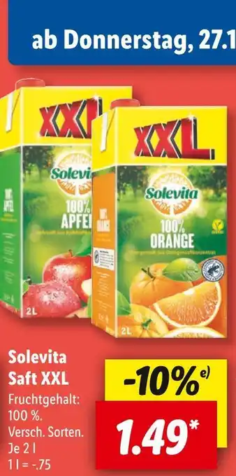 Lidl Solevita saft xxl Angebot