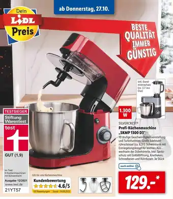 Lidl Silvercrest profi-küchenmaschine „skmp 1300 d3“ Angebot