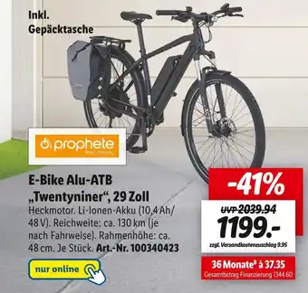 Lidl Prophete e-bike alu-atb „twentyniner“, 29 zoll Angebot