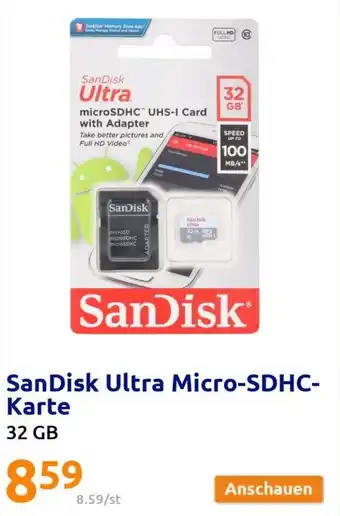 Action SanDisk Ultra Micro SDHC Karte 32 GB Angebot